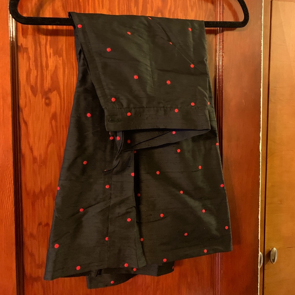 A-line Silk Skirt with Polka-dots